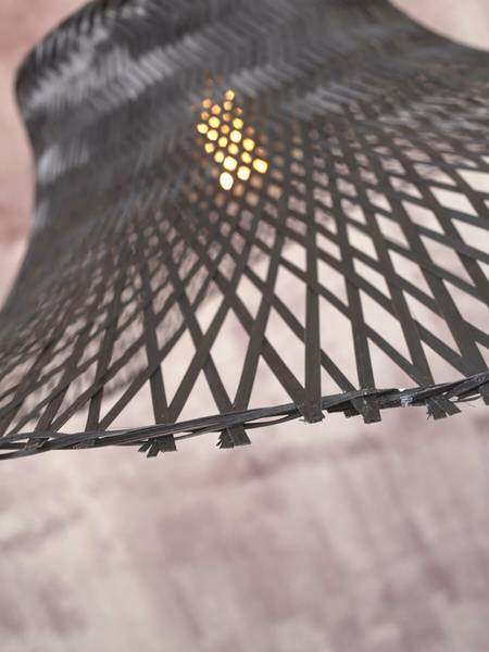 Plafonnier Ibiza - Type B Bambou - Noir - 1 ampoule