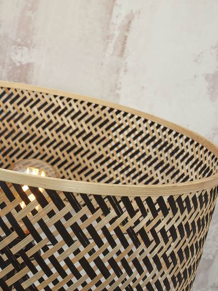 Vloerlamp Java type H bamboe - beige/ zwart - 1-lichts