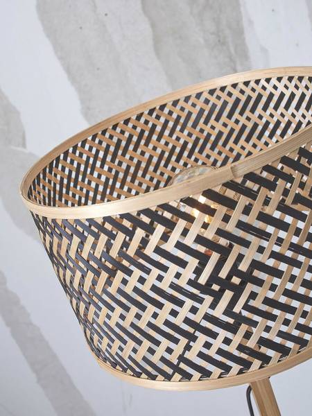 Vloerlamp Java type H bamboe - beige/ zwart - 1-lichts