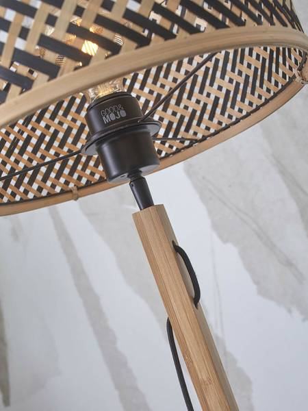 Vloerlamp Java type H bamboe - beige/ zwart - 1-lichts