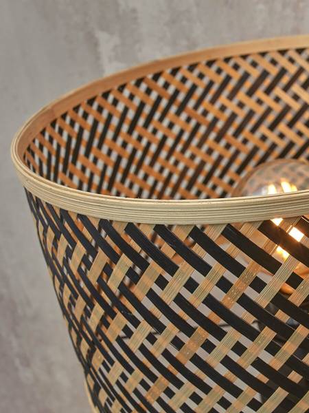 Tischleuchte Java Typ D Bambus - Beige / Schwarz - 1-flammig