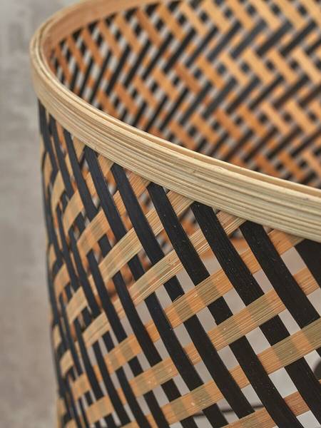 Tischleuchte Java Typ D Bambus - Beige / Schwarz - 1-flammig