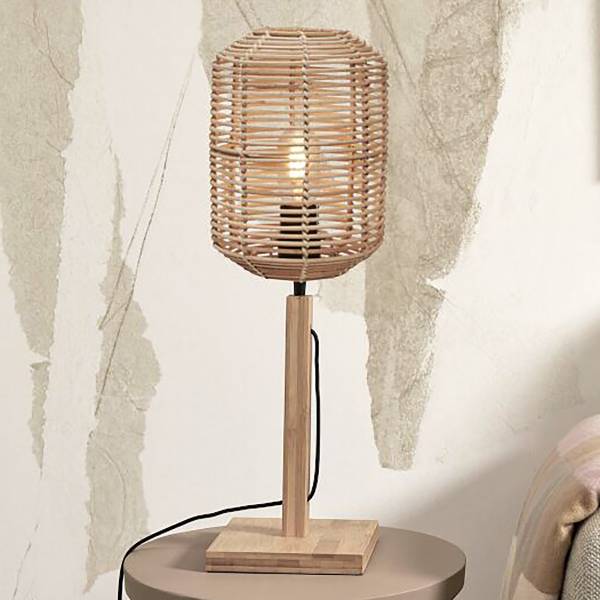 Tischleuchte Tanami Bambus - Beige - 1-flammig