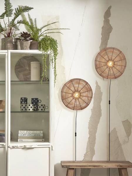 Wandlamp Tanami type C bamboe - beige - 1-lichts