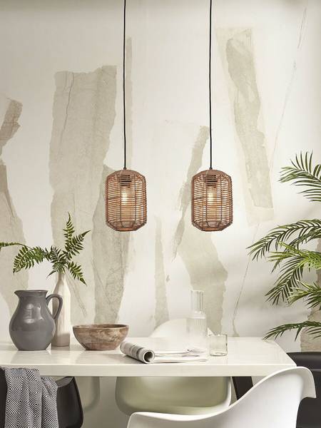Lampada a sospensione Tanami Rattan - beige - 1 punto luce