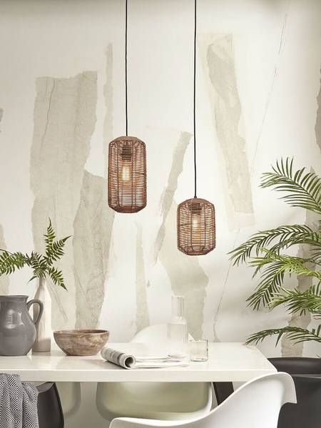 Lampada a sospensione Tanami Rattan - beige - 1 punto luce