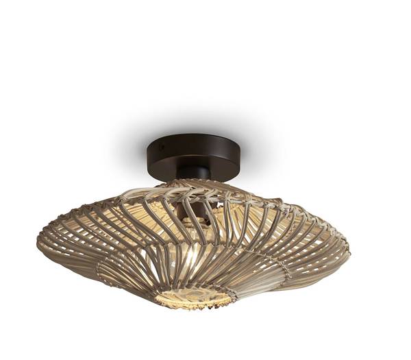 Plafondlamp Zanzibar rotan - wit - 1-lichts