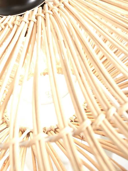 Plafondlamp Zanzibar rotan - wit - 1-lichts