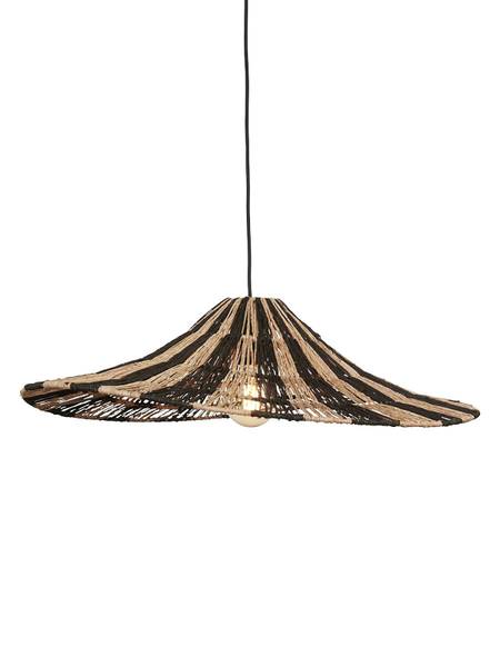 Lampada a sospensione Cuzco Iuta - Nero / Beige - 1 punto luce