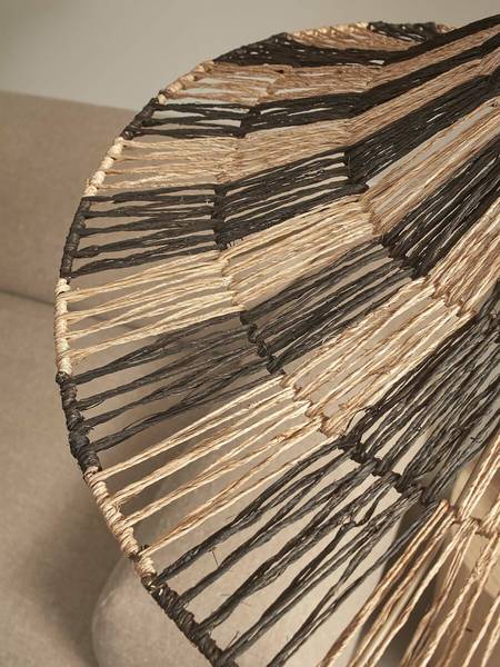 Lampada a sospensione Cuzco Iuta - Nero / Beige - 1 punto luce