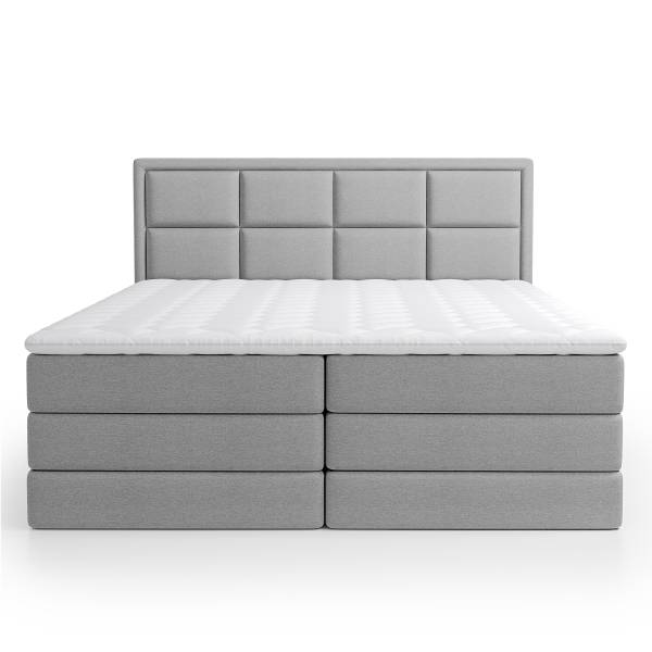 Boxspringbett Maynes Webstoff Pria: Taubengrau - 180 x 200cm