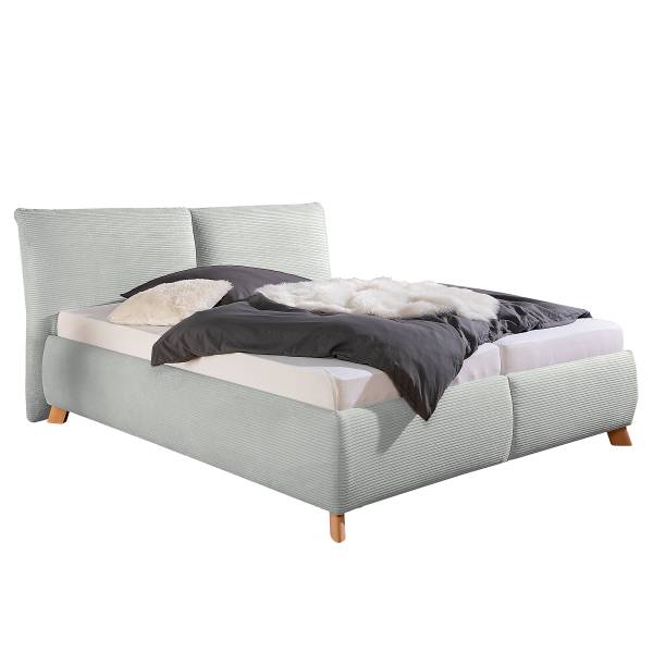 Letto imbottito Vaddas Velluto a coste Zuri: argento - 180 x 200cm
