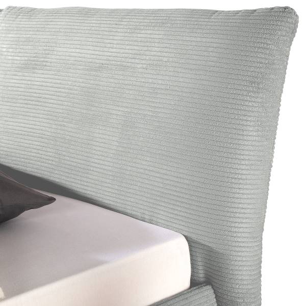 Letto imbottito Vaddas Velluto a coste Zuri: argento - 180 x 200cm