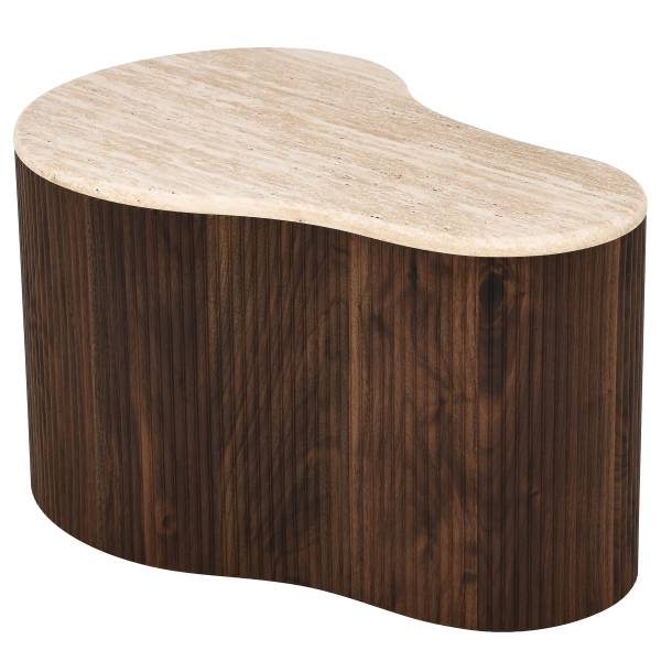 Couchtisch Wawaso - 70 cm Travertin Dekor / Eiche Dunkel Dekor