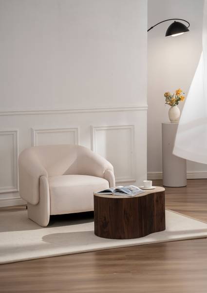 Couchtisch Wawaso - 70 cm Travertin Dekor / Eiche Dunkel Dekor