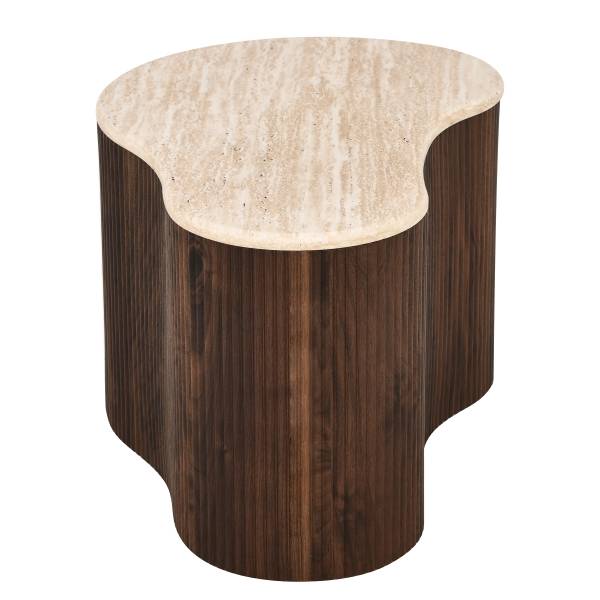 Couchtisch Wawaso - 70 cm Travertin Dekor / Eiche Dunkel Dekor