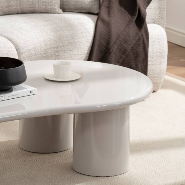 Tavolino da salotto Grochowy bianco lucido