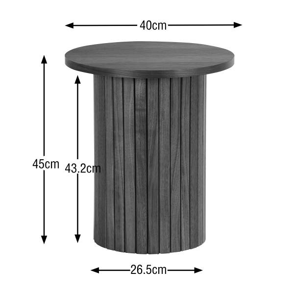 Beistelltisch BARAWOH 40 cm Echtholzfurnier - Walnuss