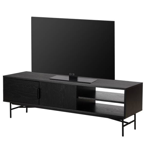TV-Lowboard KNIVS - 160 cm Echtholzfurnier - Eiche Schwarz