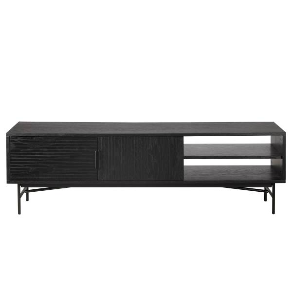TV-Lowboard KNIVS - 160 cm Echtholzfurnier - Eiche Schwarz