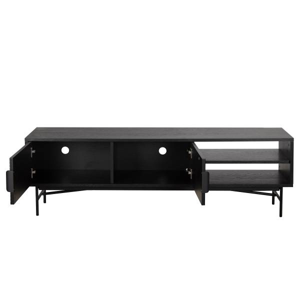 TV-Lowboard KNIVS - 160 cm Echtholzfurnier - Eiche Schwarz