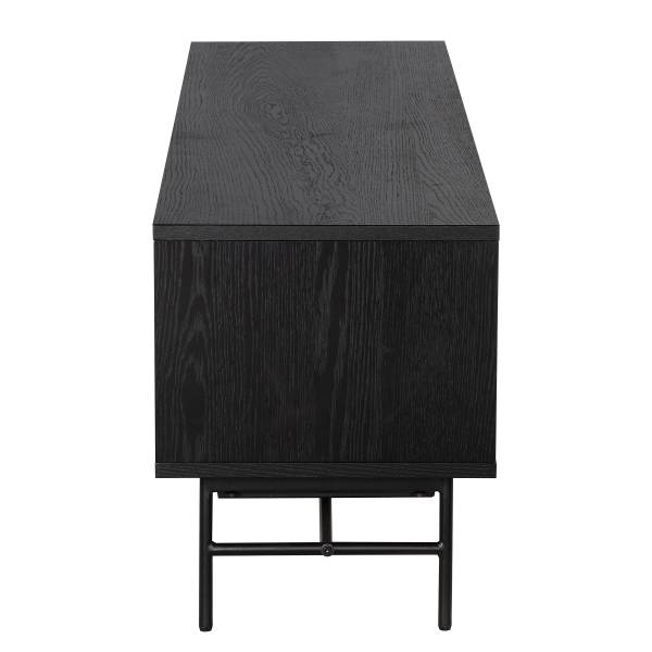 TV-Lowboard KNIVS - 160 cm Echtholzfurnier - Eiche Schwarz