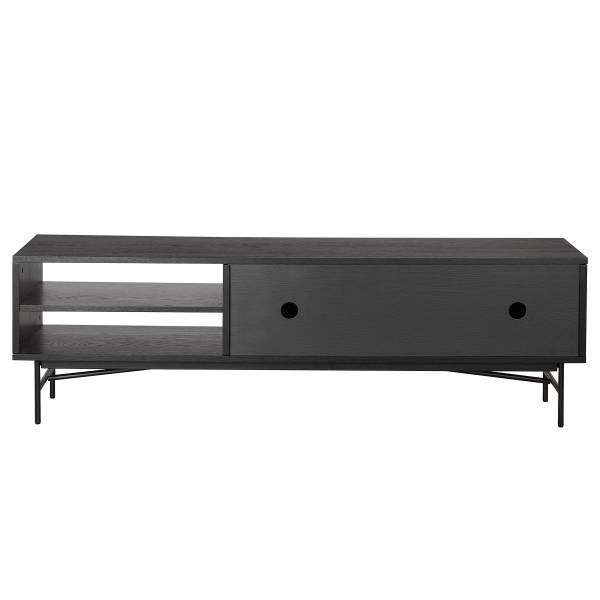 TV-Lowboard KNIVS - 160 cm Echtholzfurnier - Eiche Schwarz