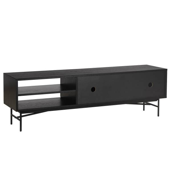TV-Lowboard KNIVS - 160 cm Echtholzfurnier - Eiche Schwarz