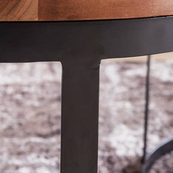 Tables d’appoint massives Thaska - 2 él. Sheesham / Noir