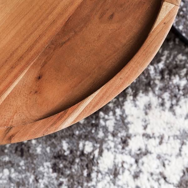 Tables d’appoint massives Thaska - 2 él. Sheesham / Noir