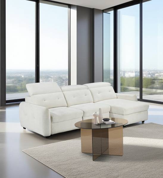 Table basse Tunnery - Ronde Verre - Taupe