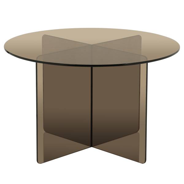 Table basse Tunnery - Ronde Verre - Taupe
