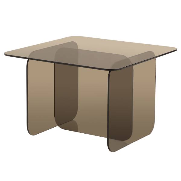 Salontafel Tunnery - vierkant glas - taupe
