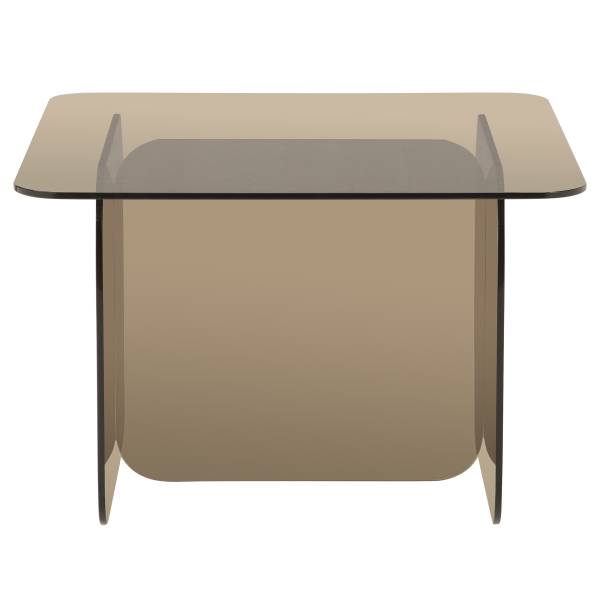 Salontafel Tunnery - vierkant glas - taupe