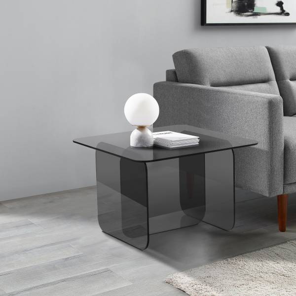 Table basse Tunnery - Carrée Verre - Gris