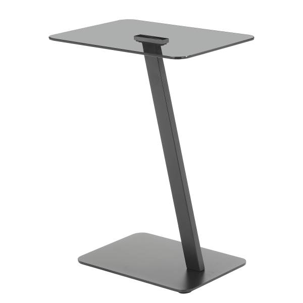 Tavolino Labbide Vetro / Metallo - Grigio / Nero