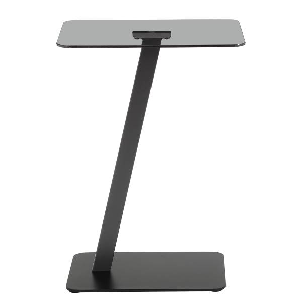 Tavolino Labbide Vetro / Metallo - Grigio / Nero