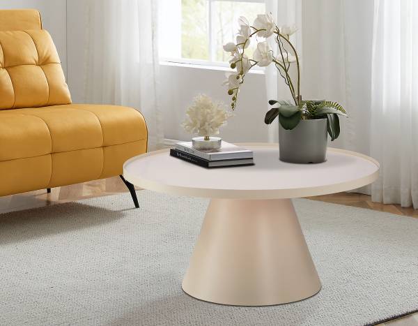 Couchtisch Boehmer Glas / Metall - Kaschmir