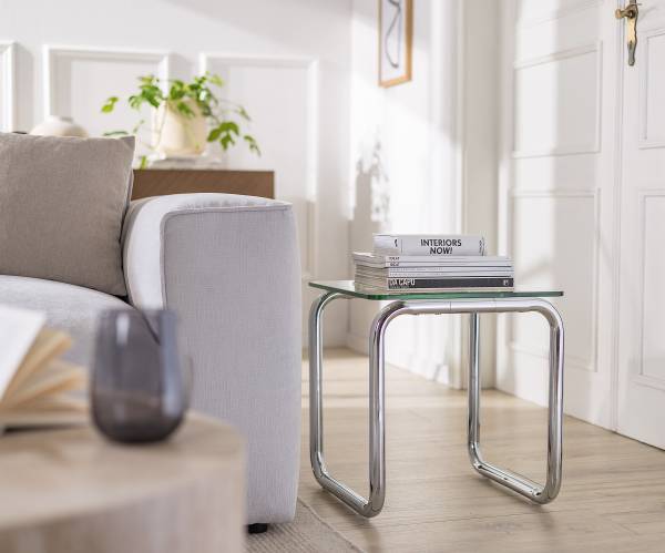 Beistelltisch Vanston Glas / Metall - Chrom