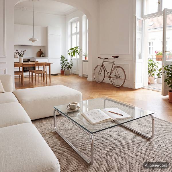 Table basse Vanston Verre / Métal - Chrome