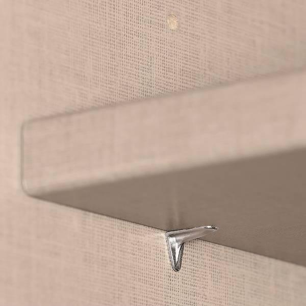 Schwebetürenschrank Covalo mit Glasfront Kaschmir / Weiß - Breite: 301 cm - Weiß - Ohne Spiegeltür/-en