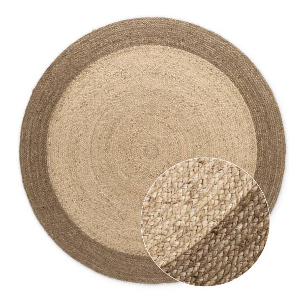 Tappeto di juta rotondo Jutta Iuta - Beige / Grigio marrone - Diametro: 200 cm