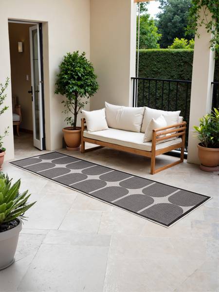 Loper Duet type A polypropeen - zwart/wit - 80 x 250 cm