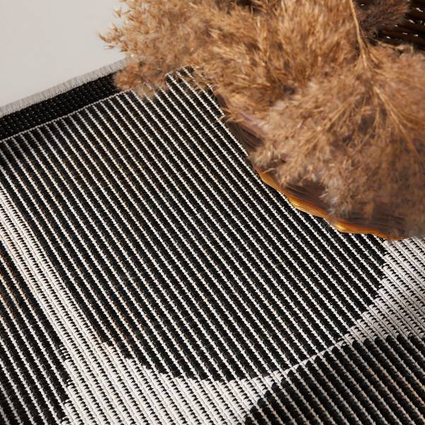 Loper Duet type A polypropeen - zwart/wit - 80 x 250 cm