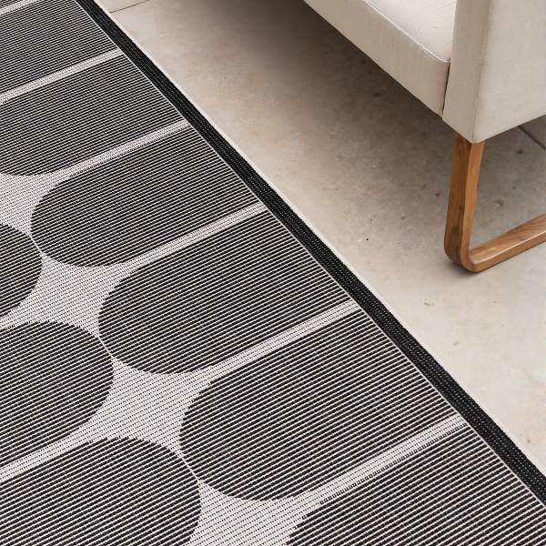 Loper Duet type A polypropeen - zwart/wit - 80 x 250 cm