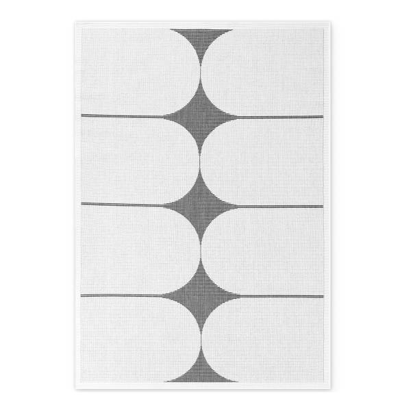Tappeto da esterno Duet A Polipropilene - Nero / Bianco - 160 x 230 cm
