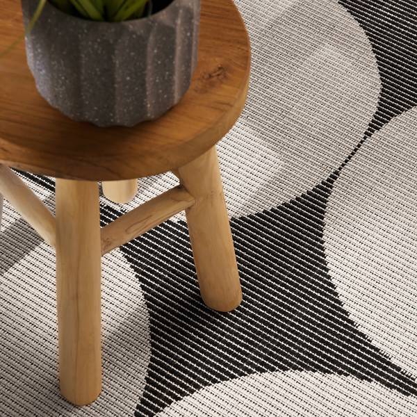 Tappeto da esterno Duet A Polipropilene - Nero / Bianco - 160 x 230 cm