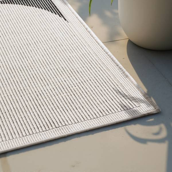 Tappeto da esterno Duet A Polipropilene - Nero / Bianco - 160 x 230 cm