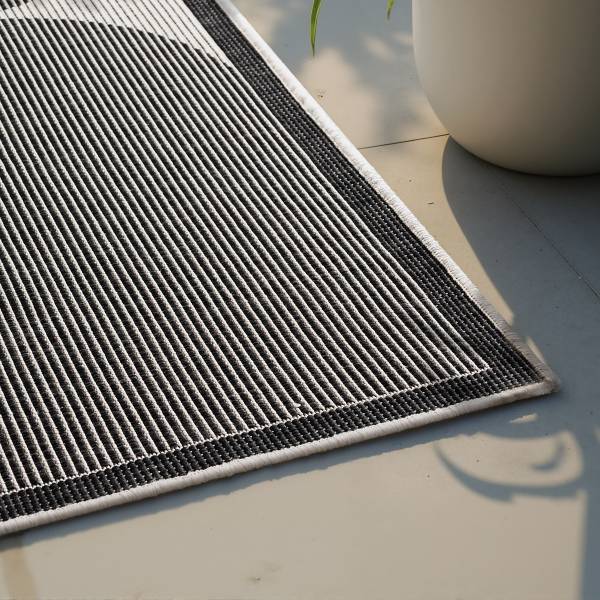 Tappeto da esterno Duet A Polipropilene - Nero / Bianco - 160 x 230 cm