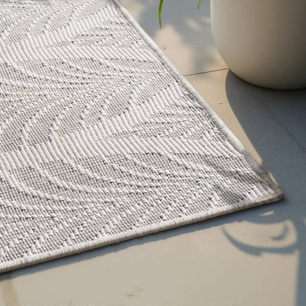 Tappeto da esterno Duet B Polipropilene - Bianco / Grigio - 120 x 170 cm